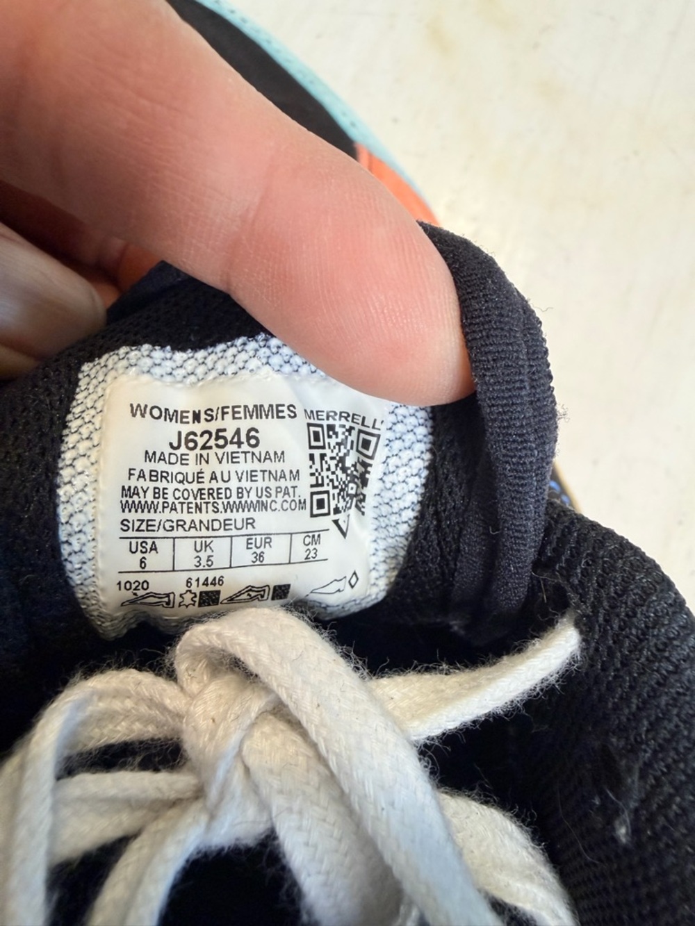 Merrell Women’s Blue, Orange & Mint Suede Accent Sneakers - Picture 6 of 7